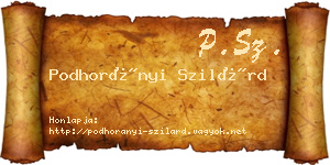 Podhorányi Szilárd névjegykártya