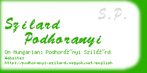 szilard podhoranyi business card